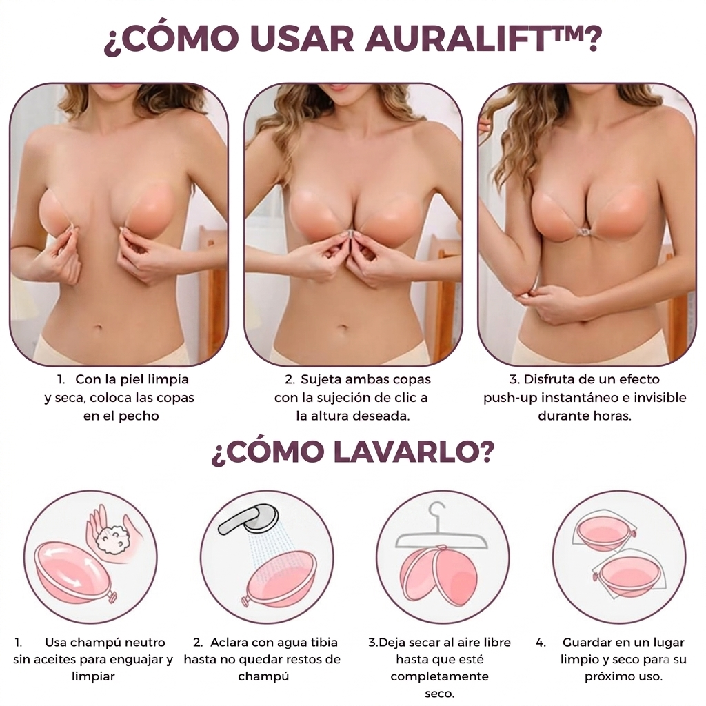 AuraLift™ - Sujetador Realce Instantáneo (Talla Única, Recortable)